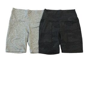 Lot of 2 Aerie Light and Dark Gray Biker Shorts Size M